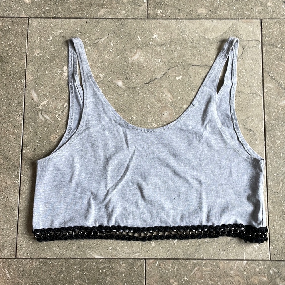 LF grey chain crop top